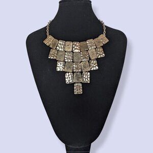 (2/$20) Bebe Hammered Bib Statement Necklace